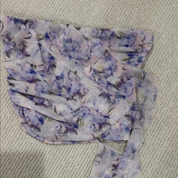 Zara strapless Ruffled Drape Ruffle Top - Picture 3 of 6